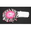 Headband match Hot Pink Zebra Crystal Daisy for Pettiskirt Hair Clip P000245 