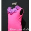 Hot pink Tank Tops with Dark Purple Rosettes tr16 