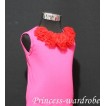 Hot pink Tank Tops with Red Rosettes tr19 