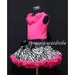 Hot Pink Zebra Pettiskirt with matching Hot pink Tank Tops with hot pink Rosettes MH11 