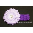 Headband match purple Crystal Daisy for Pettiskirt Hair Clip F04 