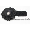 Headband match Black Crystal Daisy for Pettiskirt Hair Clip F05 