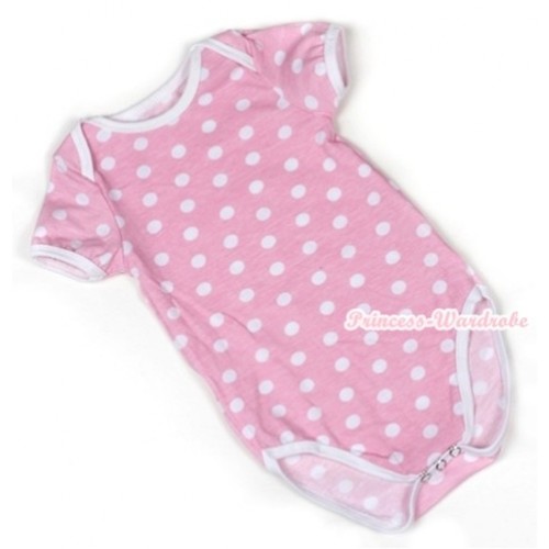 Plain Style Light Pink White Polka Dots Baby Jumpsuit TH334 