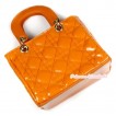 Lovely Ring Square Orange Checked Cute Handbag Petti Bag Purse CB69 