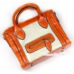 Orange Leather Zipper Cute Handbag Petti Bag Purse With Strap CB71 