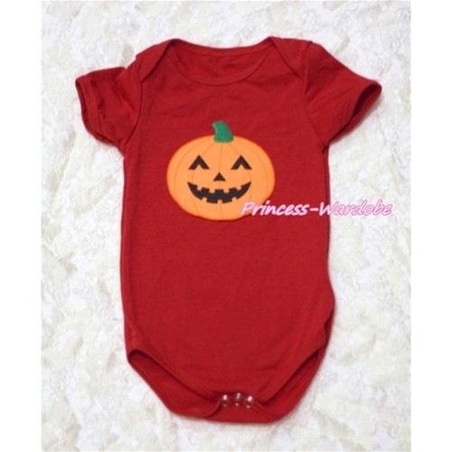 Hot Red Baby Jumpsuit with Pumpkin Print TH110 