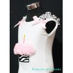 Light Pink Rosettes Zebra Birthday Cake White Tank Top TD11 