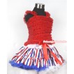 Red White Royal Blue Striped Pettiskirt with Red Ruffles Tank Top MR231 