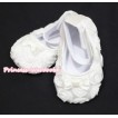 Baby White Rosettes Crib Shoes S120 