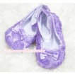 Baby Lavender Rosettes Crib Shoes S117 