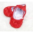 Baby Red Rosettes Crib Shoes S115 