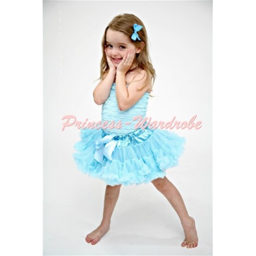 Light Blue Lace Tube Top with matching Light Blue Pettiskirt TE22  