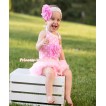 Light Pink White Dots Baby Halter Jumpsuit Light Pink Pettiskirt With Light Pink Peony With White Headband Light Pink Peony JS994 