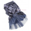 Dark Blue Sparkle Crystal Glitter Satin Dress Bow Gauze Skirt Sleeveless Pet Dress DC004 
