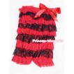 Xmas Red Black Layer Chiffon Romper with Red Bow LR90 