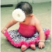 Hot Pink Crochet Tubetop & Hot Pink Leopard Baby Pettiskirt CT10 