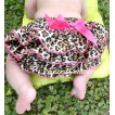 Hot Pink Leopard Print Satin Bloomers & Hot Pink Bow B23 