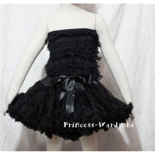 Black Lace Tube Top with matching Black Pettiskirt TE12 
