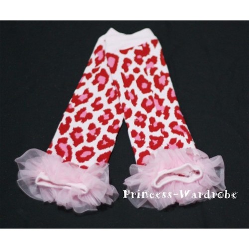 Newborn Light Pink Giraffe Leg Warmers with Light Pink Ruffles LG31 