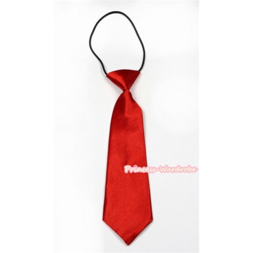 Hot Red Silk Elastic Necktie BT19 