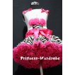 Hot Pink Zebra Print Pettiskirt With White Tank Top with Hot Pink Rosettes Zebra Birthday Cake &Zebra Ruffles&Hot Pink Bow MD06 