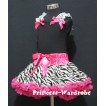 Black Pettitop with Zebra Ruffles&Hot Pink Bow with Hot Pink Zebra Pettiskirt MW06 