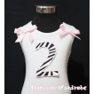 2nd Birthday White Tank Top with Light Pink Zebra Print number with Light Pink Ribbon and Zebra ruffles TM72 