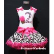 White Tank Top & 2nd Birthday Hot Pink Zebra Print number & Hot Pink Rosettes Cupcake Zebra Ruffles & Hot Pink Ribbon with Hot Pink Zebra Pettiskirt MM47 