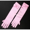 Light Pink Elbow Length Princess Costume Long Satin Dress Gloves C136 