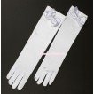 Pure White Elbow Length Princess Costume Long Satin Dress Gloves C135 