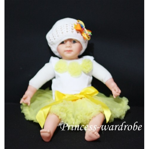 White Baby Pettitop with Yellow Rosettes NT06 