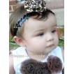 White Baby Pettitop with Coffee Brown Rosettes NT09 