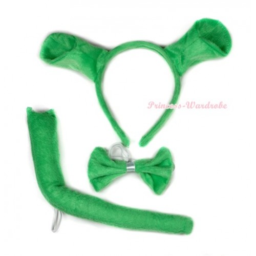 Shrek 3 Piece Set in Ear Headband, Tie, Tail PC027 