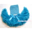 Peacock Blue Crochet Tube Top With Peacock Blue Baby Pettiskirt CT223 