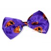 Halloween Dark Purple Pumpkin Satin Bow Hair Clip H722 