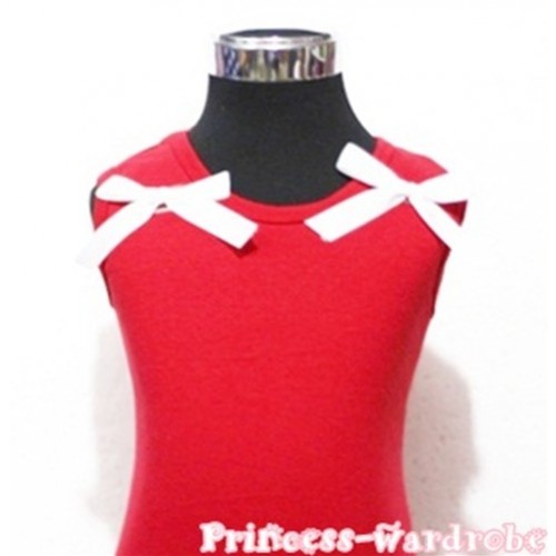 Red Tank Tops with White Ribbon TN45 
