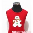 Christmas Gingerbread Snowman Red Tank Top with White Ribbon TN77 