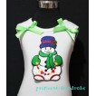 Scarf Snowman White Tank Top with Light Green Ribbon and Ruffles TW59 