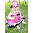 Black White Zebra Hot Pink Swing Top with Black Bow with matching Black Zebra Ruffles Hot Pink Panties Bloomers SP02 