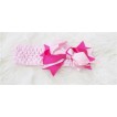 Optional Headband with Hot Light Pink Silk Bow H249 