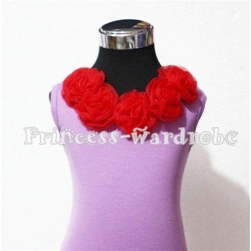 Lavender Tank Tops with Red Rosettes TN100 