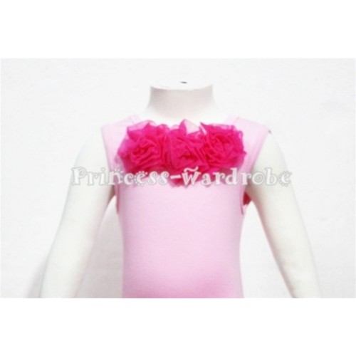 Light Pink Baby Pettitop & Hot Pink Rosettes NT63 