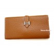 Brown Leather Adult Women Long Clutch Purse Zipper Wallet CB95 