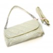 Cream White Long Diamond Checked Adult Girl Women Shoulder Handbag Purse With Strap CB101 