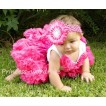 White Tank Tops with Hot Pink Rosettes & Hot Pink Pettiskirt M100 