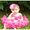White Tank Tops with Hot Pink Rosettes & Hot Pink Pettiskirt M100 