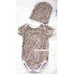 Leopard Print Baby Jumpsuit with Cap Set TH163 
