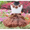 White Tank Tops with Brown Rosettes & Brown Pettiskirt M85 