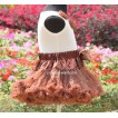 White Tank Tops with Brown Rosettes & Brown Pettiskirt M85 