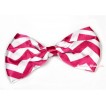 Hot Pink White Wave Satin Bow Hair Clip H719 